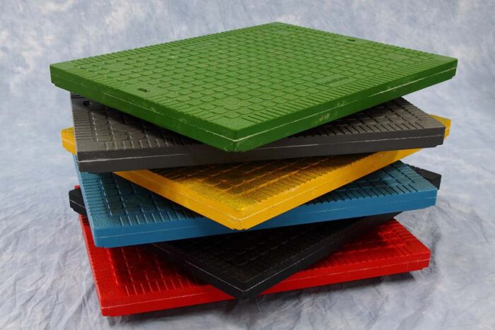 Only composite covers provide the option to colour code factory access points.